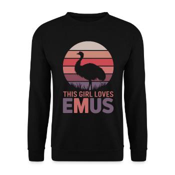 Emu Saying Australia Emus Funny Emu Gift - Unisex Sweatshirt - black - Front - Alina (178cm) & Michal (187cm)