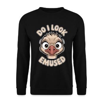 Emu Saying Australia Emus Funny Emu Gift - Unisex Sweatshirt - black - Front - Alina (178cm) & Michal (187cm)