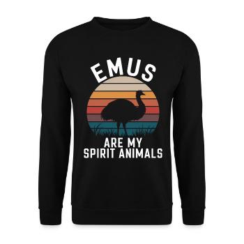 Emu Saying Australia Emus Funny Emu Gift - Unisex Sweatshirt - black - Front - Alina (178cm) & Michal (187cm)