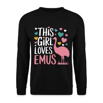 Emu Saying Girl Emus Funny Emu Gift - Unisex Sweatshirt - black - Front - Alina (178cm) & Michal (187cm)