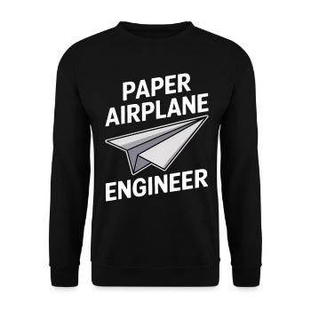 Avion en papier disant blague Avion en papier cadeau - Sweat-shirt Unisexe - noir - Devant - Alina (178cm) & Michal (187cm)