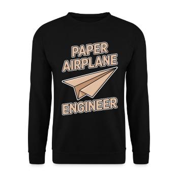 Avion en papier disant blague Avion en papier cadeau - Sweat-shirt Unisexe - noir - Devant - Alina (178cm) & Michal (187cm)