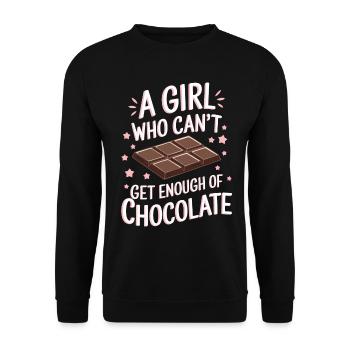 Chocolat Dicton Drôle Cadeau Chocolat - Sweat-shirt Unisexe - noir - Devant - Alina (178cm) & Michal (187cm)
