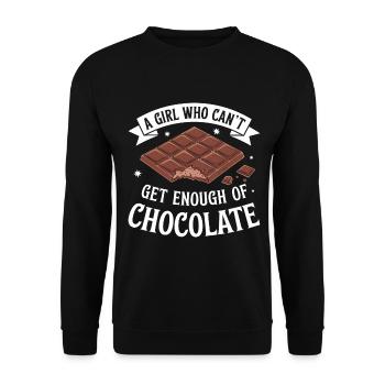 Chocolat Dicton Drôle Cadeau Chocolat - Sweat-shirt Unisexe - noir - Devant - Alina (178cm) & Michal (187cm)
