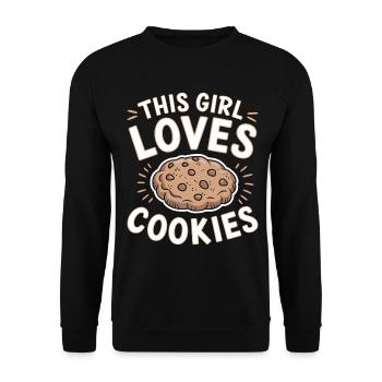 Cookies Saying Chocolate Cookies Funny Cookie Gift - Unisex Sweatshirt - black - Front - Alina (178cm) & Michal (187cm)