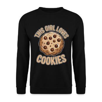 Cookies Saying Chocolate Cookies Funny Cookie Gift - Unisex Sweatshirt - black - Front - Alina (178cm) & Michal (187cm)