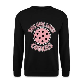 Cookies Saying Chocolate Cookies Funny Cookie Gift - Unisex Sweatshirt - black - Front - Alina (178cm) & Michal (187cm)