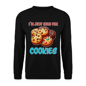 Cookies Saying Chocolate Cookies Funny Cookie Gift - Unisex Sweatshirt - black - Front - Alina (178cm) & Michal (187cm)