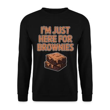 Brownies Spruch Gebäck Lustiges Brownie Geschenk - Unisex Pullover - Schwarz - Vorne - Alina (178cm) & Michal (187cm)