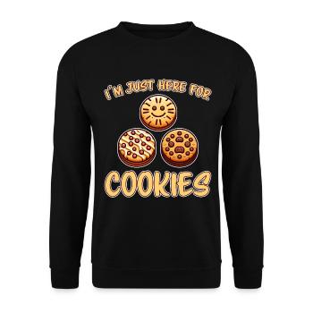 Cookies Saying Chocolate Cookies Funny Cookie Gift - Unisex Sweatshirt - black - Front - Alina (178cm) & Michal (187cm)