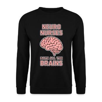 Neuro Nurse Nurse Neurology Gift - Unisex Sweatshirt - black - Front - Alina (178cm) & Michal (187cm)