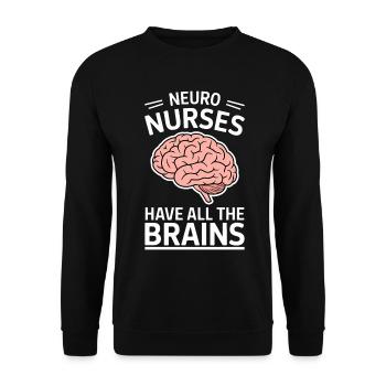 Neuro Nurse Pflegefachkraft Neurologie Geschenk - Unisex Pullover - Schwarz - Vorne - Alina (178cm) & Michal (187cm)