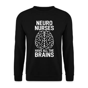 Neuro Nurse Nurse Neurology Gift - Unisex Sweatshirt - black - Front - Alina (178cm) & Michal (187cm)