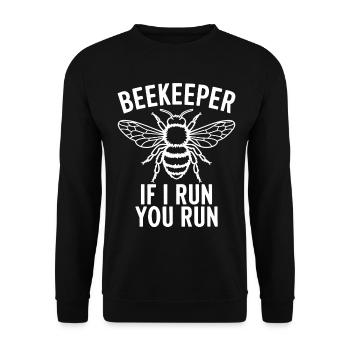 Beekeeper Saying Beekeeping Bee Funny Beekeeper Gift - Unisex Sweatshirt - black - Front - Alina (178cm) & Michal (187cm)