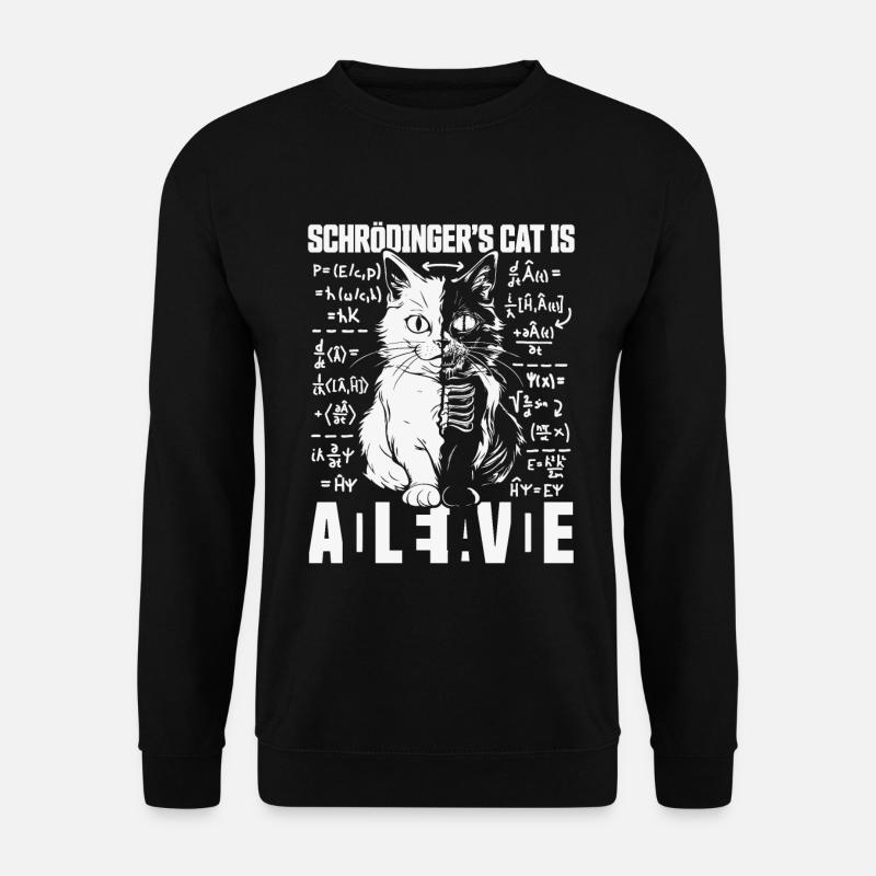 SCHRÖDINGERS KATZE DEAD AND ALIVE QUANTEN PHYSIK - Unisex Pullover - Schwarz