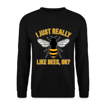 Bienen Spruch Imker Biene Lustiges Bienen Geschenk - Unisex Pullover - Schwarz - Vorne - Alina (178cm) & Michal (187cm)