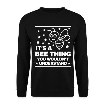Bienen Spruch Imker Biene Lustiges Bienen Geschenk - Unisex Pullover - Schwarz - Vorne - Alina (178cm) & Michal (187cm)