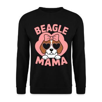 Beagle Mama Hund Mutter Lustiges Beagle Geschenk - Unisex Pullover - Schwarz - Vorne - Alina (178cm) & Michal (187cm)
