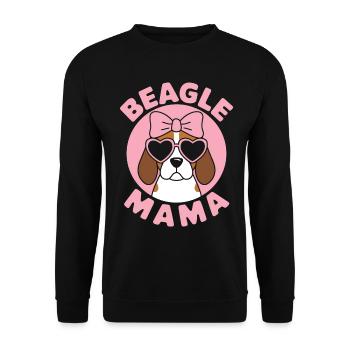 Beagle Mama Hund Mutter Lustiges Beagle Geschenk - Unisex Pullover - Schwarz - Vorne - Alina (178cm) & Michal (187cm)
