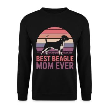 Beagle Mama Hund Mutter Lustiges Beagle Geschenk - Unisex Pullover - Schwarz - Vorne - Alina (178cm) & Michal (187cm)