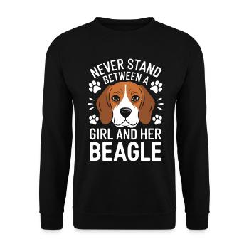 Beagle Girl Dogs Funny Beagle Gift - Unisex Sweatshirt - black - Front - Alina (178cm) & Michal (187cm)