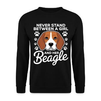 Beagle Mädchen Hunde Lustiges Beagle Geschenk - Unisex Pullover - Schwarz - Vorne - Alina (178cm) & Michal (187cm)
