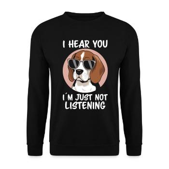 Beagle Dire Chien Beagle Drôle Beagle Cadeau - Sweat-shirt Unisexe - noir - Devant - Alina (178cm) & Michal (187cm)