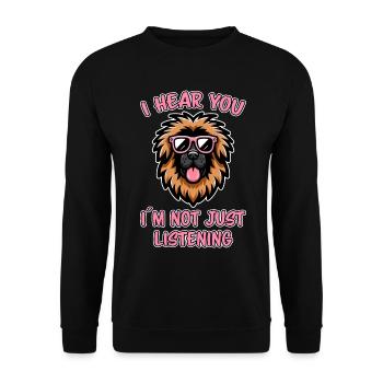 Leonberger Saying Funny Leonberger Gift - Unisex Sweatshirt - black - Front - Alina (178cm) & Michal (187cm)