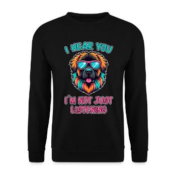 Leonberger Saying Funny Leonberger Gift - Unisex Sweatshirt - black - Front - Alina (178cm) & Michal (187cm)