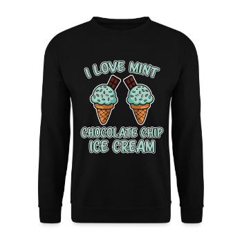 Schoko Minz Eis Spruch Lustiges Minz Eis Geschenk - Unisex Pullover - Schwarz - Vorne - Alina (178cm) & Michal (187cm)