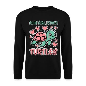 Schildkröte Spruch Lustiges Schildkröten Geschenk - Unisex Pullover - Schwarz - Vorne - Alina (178cm) & Michal (187cm)