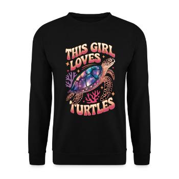Schildkröte Spruch Lustiges Schildkröten Geschenk - Unisex Pullover - Schwarz - Vorne - Alina (178cm) & Michal (187cm)