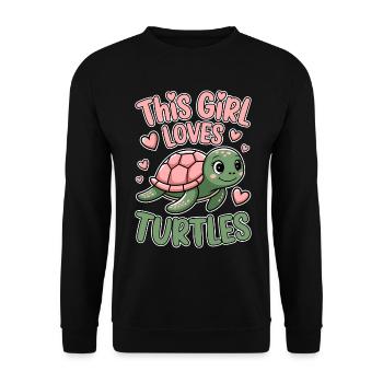 Schildkröte Spruch Lustiges Schildkröten Geschenk - Unisex Pullover - Schwarz - Vorne - Alina (178cm) & Michal (187cm)