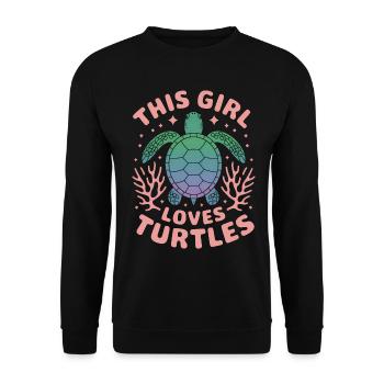 Schildkröte Spruch Lustiges Schildkröten Geschenk - Unisex Pullover - Schwarz - Vorne - Alina (178cm) & Michal (187cm)