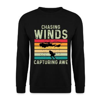 Storm Chasing: Wind Whisperer - Unisex Sweatshirt - black - Front - Alina (178cm) & Michal (187cm)