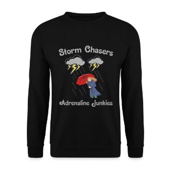 Chasse aux tempêtes : Accro à l’adrénaline - Sweat-shirt Unisexe - noir - Devant - Alina (178cm) & Michal (187cm)