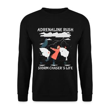 Chasse aux tempêtes : montée d’adrénaline - Sweat-shirt Unisexe - noir - Devant - Alina (178cm) & Michal (187cm)