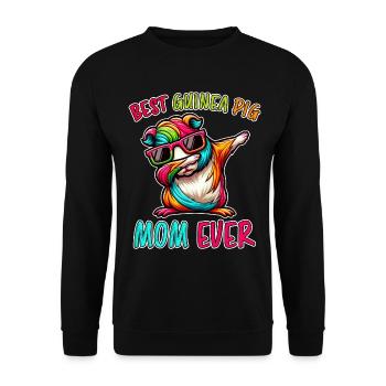 Dicton de cochon d’Inde, Cadeau de cochon d’Inde - Sweat-shirt Unisexe - noir - Devant - Alina (178cm) & Michal (187cm)