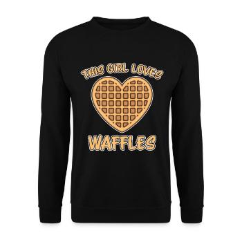 Gaufres Dire Dessert Drôle Gaufres Cadeau - Sweat-shirt Unisexe - noir - Devant - Alina (178cm) & Michal (187cm)