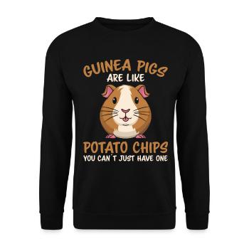 Dicton de cochon d’Inde, Cadeau de cochon d’Inde - Sweat-shirt Unisexe - noir - Devant - Alina (178cm) & Michal (187cm)