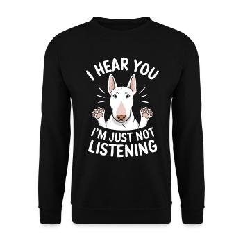 Bull Terrier Dire Drôle Bull Terrier Cadeau - Sweat-shirt Unisexe - noir - Devant - Alina (178cm) & Michal (187cm)
