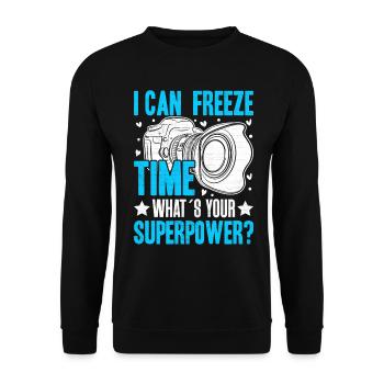 Appareil photo Freeze Time - Sweat-shirt Unisexe - noir - Devant - Alina (178cm) & Michal (187cm)