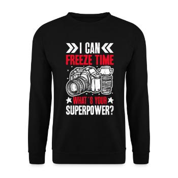 I am a photographer - Unisex Sweatshirt - black - Front - Alina (178cm) & Michal (187cm)