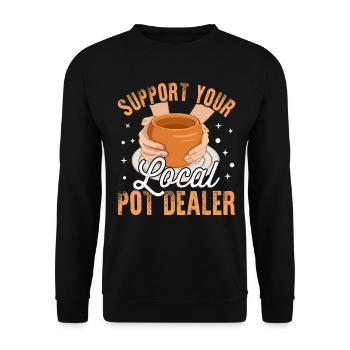Pot Dealer - Unisex Pullover - Schwarz - Vorne - Alina (178cm) & Michal (187cm)