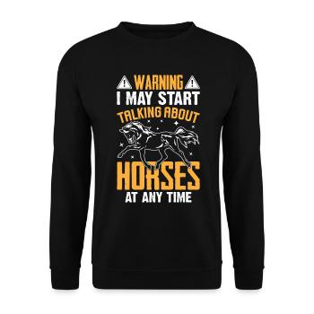 Could talk about horses - Unisex Sweatshirt - black - Front - Alina (178cm) & Michal (187cm)