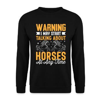 Could talk about horses - Unisex Sweatshirt - black - Front - Alina (178cm) & Michal (187cm)