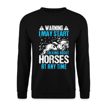 Could talk about horses - Unisex Sweatshirt - black - Front - Alina (178cm) & Michal (187cm)