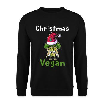 Christmas Broccoli - Unisex Sweatshirt - black - Front - Alina (178cm) & Michal (187cm)