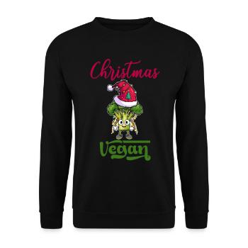 Christmas Weihnachten Vegan - Unisex Pullover - Schwarz - Vorne - Alina (178cm) & Michal (187cm)