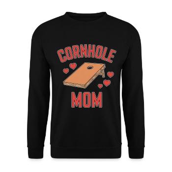 Cornhole Spruch Mama Lustiges Cornhole Geschenk - Unisex Pullover - Schwarz - Vorne - Alina (178cm) & Michal (187cm)